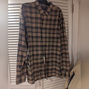 XXL PLAID STRIPE BUTTON